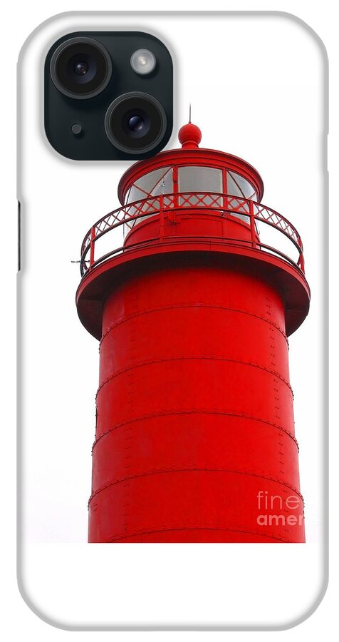 Lighthouse iPhone Case featuring the photograph Really Red Lighthouse by Ann Horn