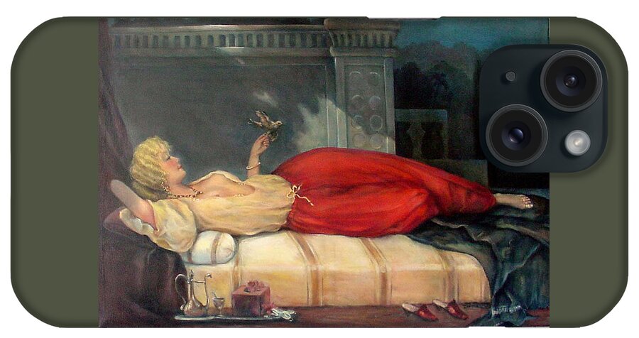 Reclining Woman iPhone Case featuring the painting Reclining Woman by Donna Tucker