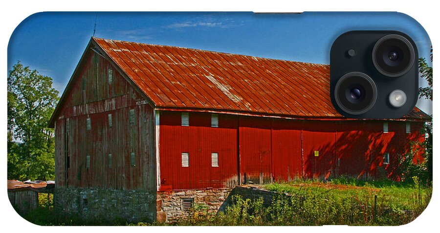 Red Barn; Rural; Farm; Farming; Maryland; Landscape iPhone Case featuring the photograph Red Barn 02 by Andy Lawless