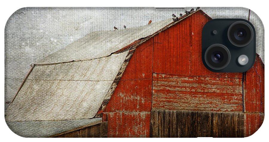 Barn iPhone Case featuring the photograph Red Barn And First Snow by Theresa Tahara
