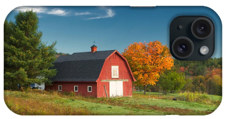 Landscape iPhone Case featuring the photograph Red Barn by Ed Boudreau