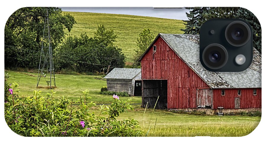 Red Barn In The Palouse iPhone Case featuring the photograph Red Barn in the Palouse by Priscilla Burgers