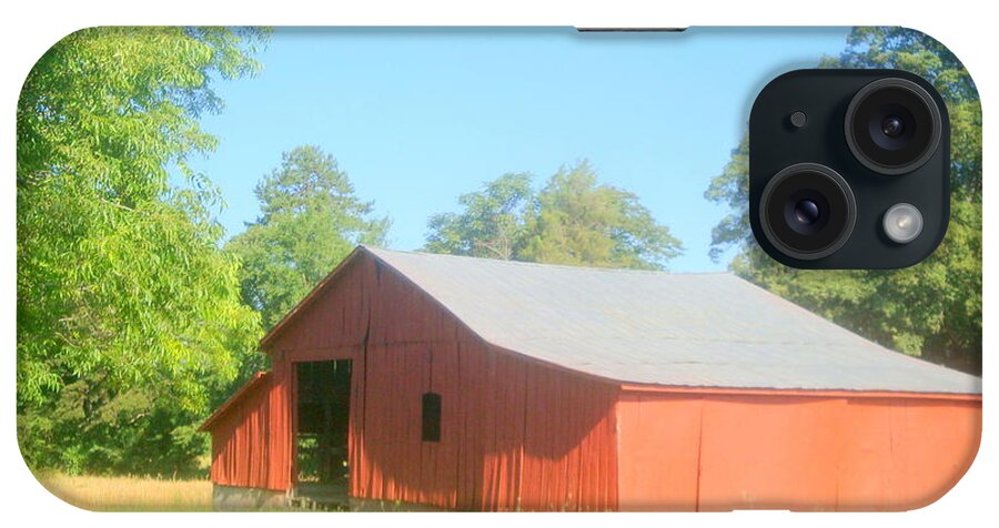 Barn iPhone Case featuring the photograph Red Barn in the Sun by Bill TALICH