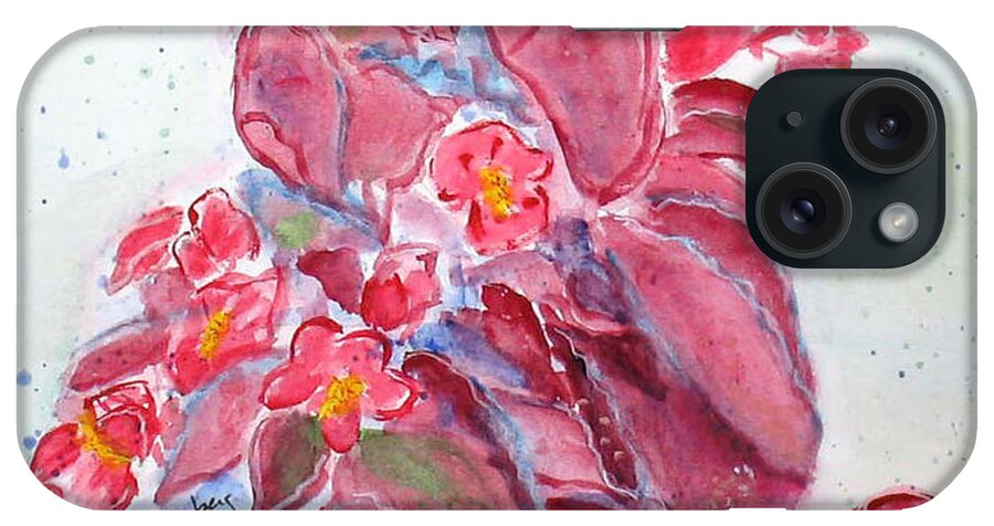 Flowers iPhone Case featuring the painting Red Begonias by Linda Feinberg