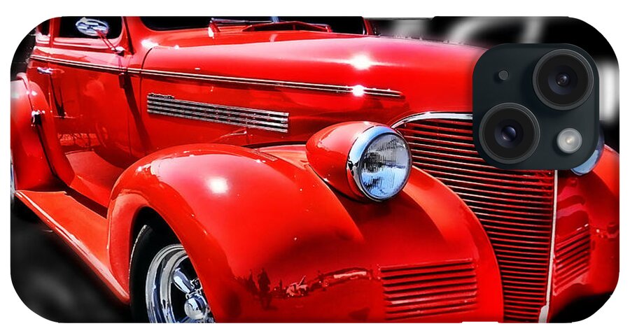 Victor Montgomery iPhone Case featuring the photograph Red Chevy Hot Rod by Vic Montgomery