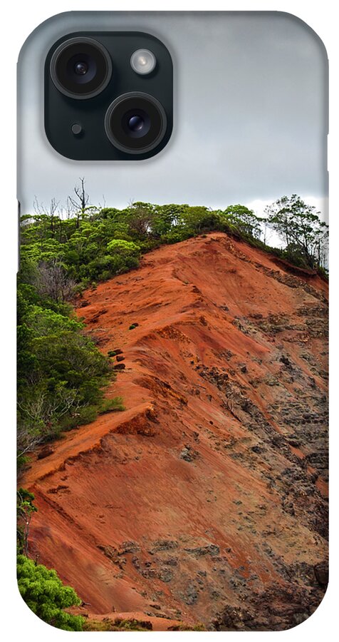 Angled iPhone Case featuring the photograph Red Cliff at Waimea by Christi Kraft