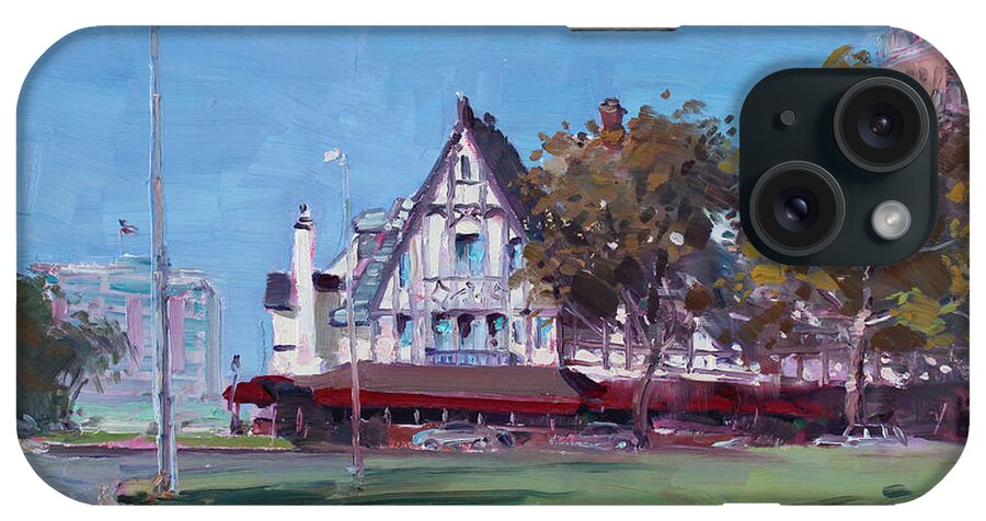 Red Coach Inn iPhone Case featuring the painting Red Coach Inn Niagara Falls NY by Ylli Haruni