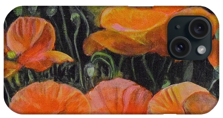 Poppies iPhone Case featuring the painting Red Corn Poppies by Melissa Torres