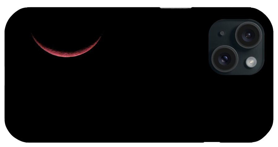 Celestial iPhone Case featuring the photograph Red Crescent Moon and Venus by Lucy VanSwearingen