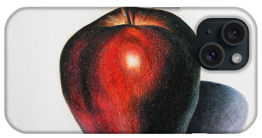 Apple iPhone Case featuring the drawing Red Delicious Apple by Marna Edwards Flavell
