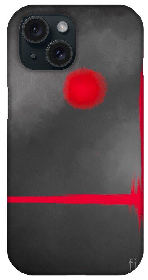 Red Dot iPhone Case featuring the painting Red Dot by Anita Lewis