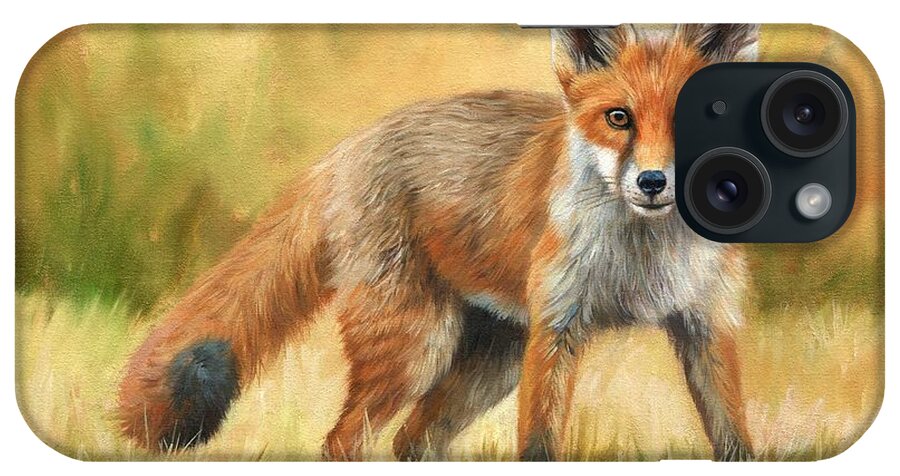 Fox iPhone Case featuring the painting Red Fox by David Stribbling
