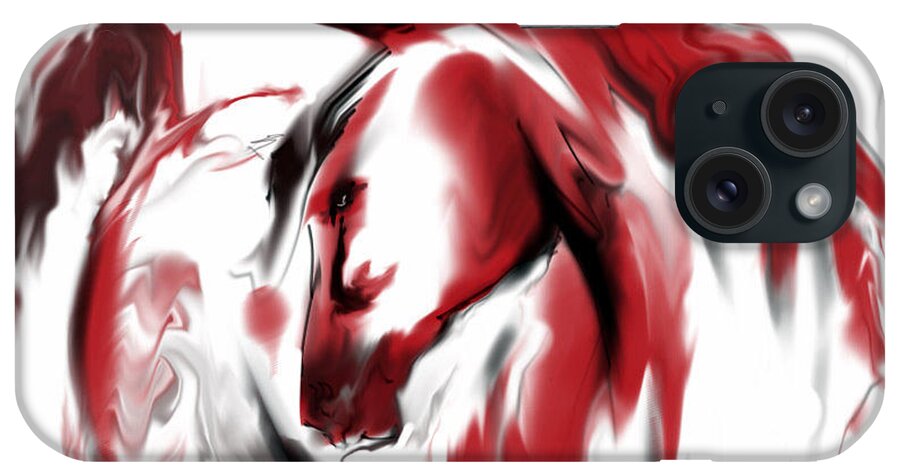 Horse iPhone Case featuring the digital art Red Horse by Jim Fronapfel