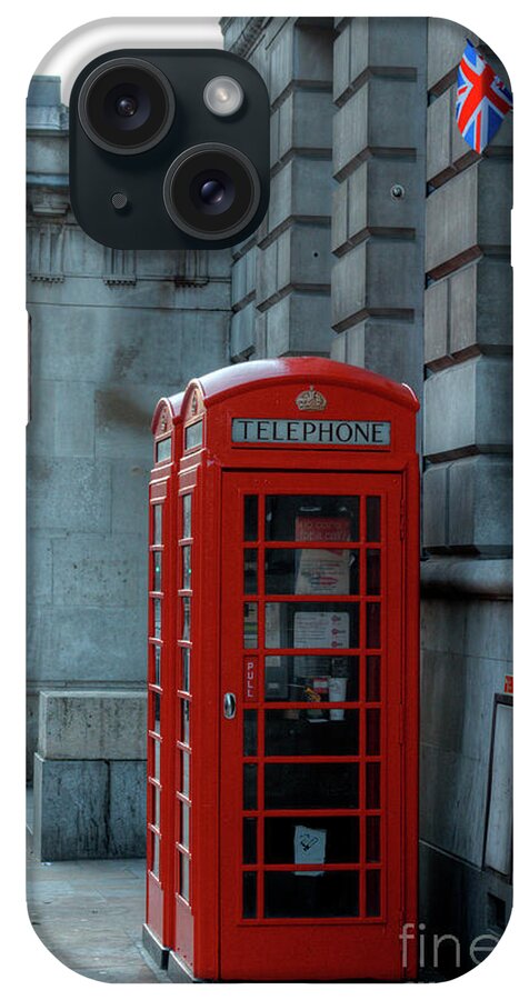 London iPhone Case featuring the photograph Red London Phoneboxes by Deborah Smolinske