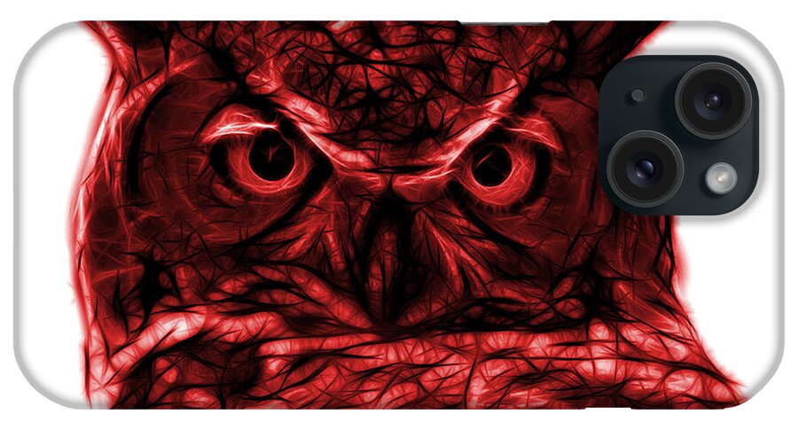 Owl iPhone Case featuring the digital art Red Owl 4436 - F S M by James Ahn