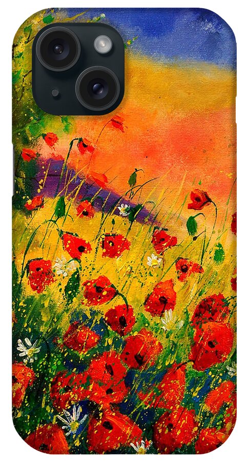 Poppies iPhone Case featuring the painting Red Poppies 45 by Pol Ledent