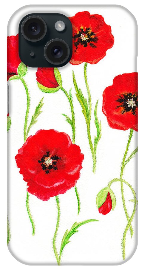 Poppies iPhone Case featuring the painting Red Poppies by Irina Sztukowski