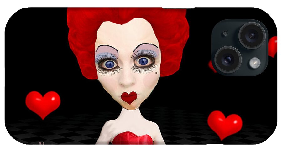 Digital Art iPhone Case featuring the photograph Red Queen of Hearts by Juli Scalzi