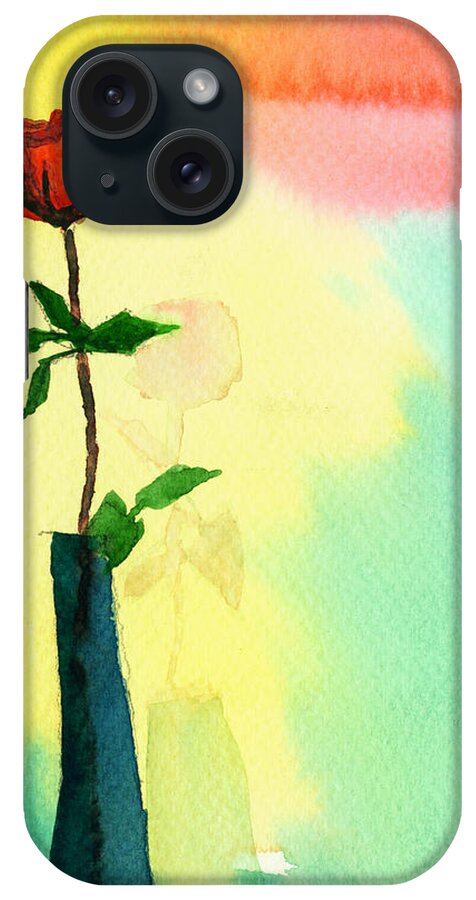 Valentine iPhone Case featuring the painting Red Rose 1 by Anil Nene