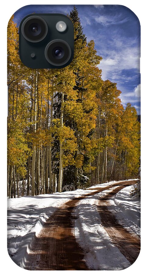 Road iPhone Case featuring the photograph Red Sandstone Road In October by Ellen Heaverlo