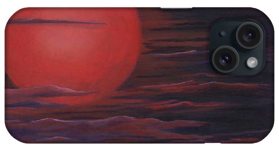 Acrylic Paintings iPhone Case featuring the painting Red Sky A Night by Michelle Joseph-Long