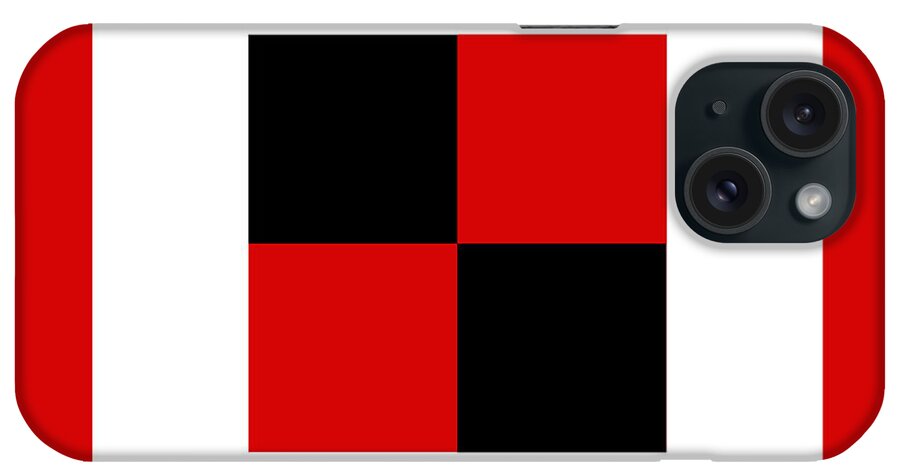 Andee Design Abstract iPhone Case featuring the digital art Red White And Black 16 Square by Andee Design