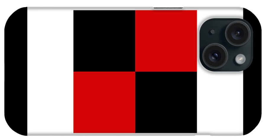 Andee Design Abstract iPhone Case featuring the digital art Red White And Black 17 Square by Andee Design