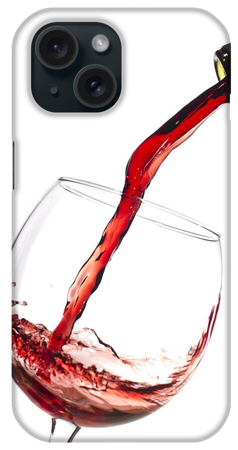 Red Wine Pouring Into Wineglass iPhone Case featuring the photograph Red Wine Pouring into wineglass splash by Dustin K Ryan