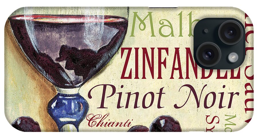 Wine iPhone Case featuring the painting Red Wine Text by Debbie DeWitt