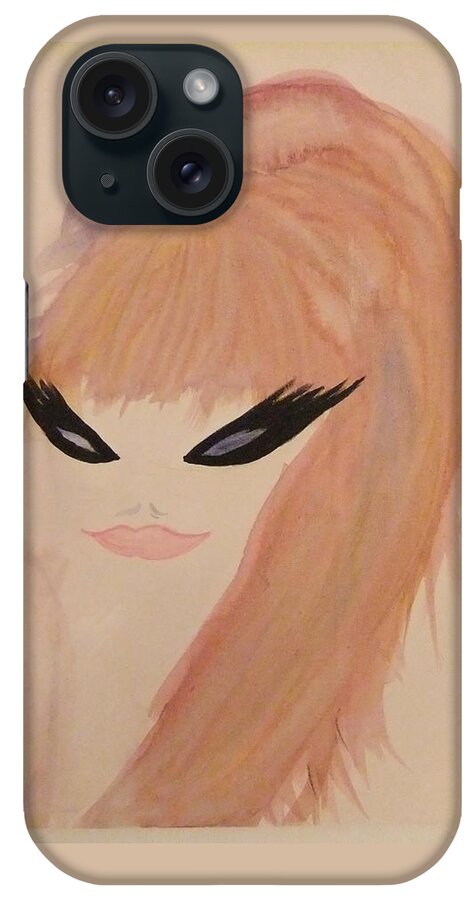 Woman iPhone Case featuring the painting Redhead Woman by Lynne McQueen