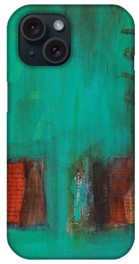 Abstract Blue iPhone Case featuring the painting Reflection 1979 by Lauren Petit