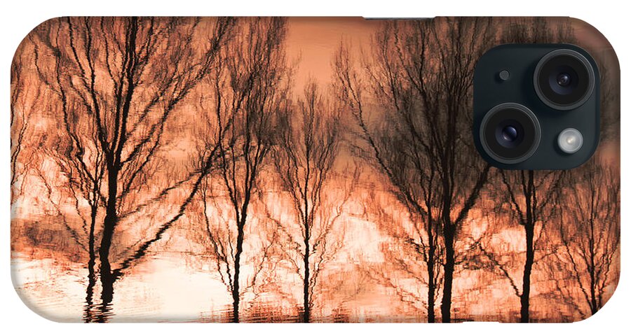 Landscape iPhone Case featuring the photograph Reflection in red by Adriana Zoon