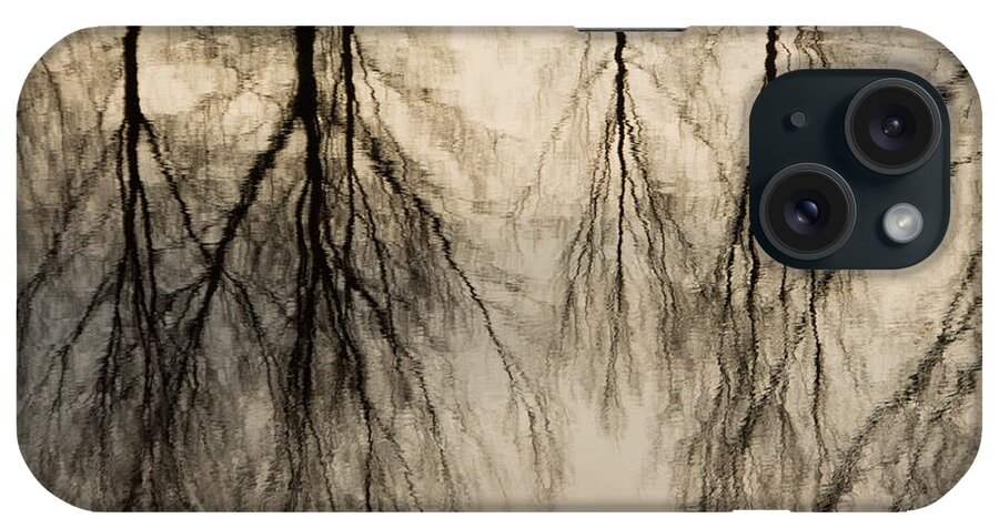 Landscape iPhone Case featuring the photograph Reflections in black and grey by Adriana Zoon