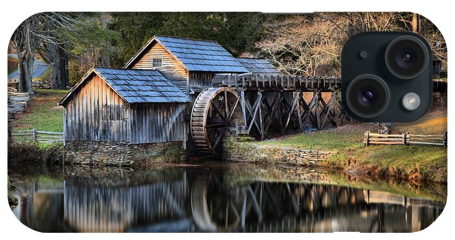 Mabry Mill iPhone Case featuring the photograph Reflections Of The Mabry Grist Mill by Adam Jewell