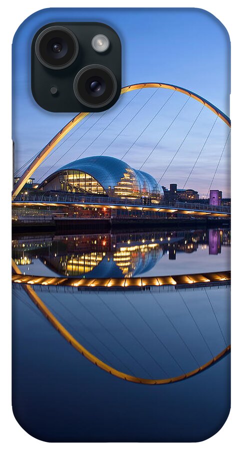 Newcastle iPhone Case featuring the photograph Reflections of the Millenium Bridge by Stephen Taylor