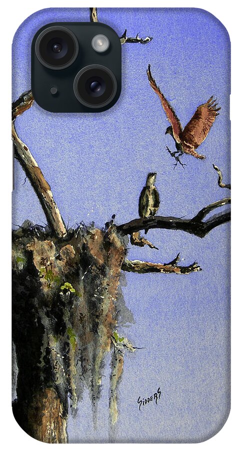 Eagle iPhone Case featuring the painting Repairing The Nest by Sam Sidders
