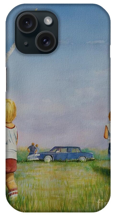 Discovery iPhone Case featuring the painting Return to Space by AnnaJo Vahle