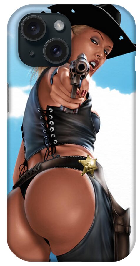 Sophie iPhone Case featuring the painting Revolver by Pete Tapang