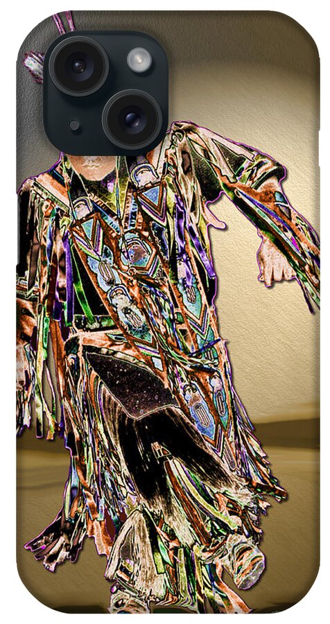 Pow Wow Dancer iPhone Case featuring the digital art Ribbon Dancer by Kae Cheatham