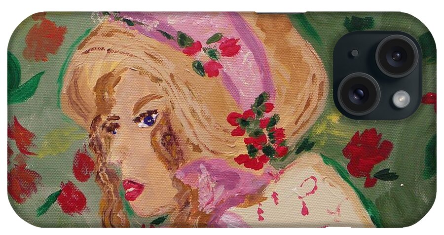 Original iPhone Case featuring the painting Ribbons and Roses by Mary Carol Williams