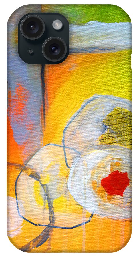 Rings iPhone Case featuring the painting Rings Abstract by Nancy Merkle