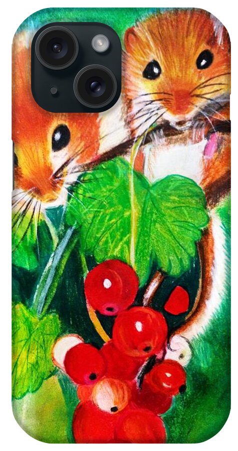 Vine Tomatoes iPhone Case featuring the painting Ripe-n-Ready Cherry Tomatoes by Renee Michelle Wenker