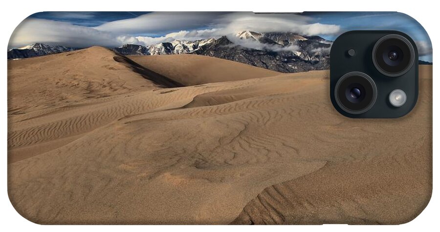 Great Sand Dunes National Park iPhone Case featuring the photograph Ripples Dunes And Clouds by Adam Jewell