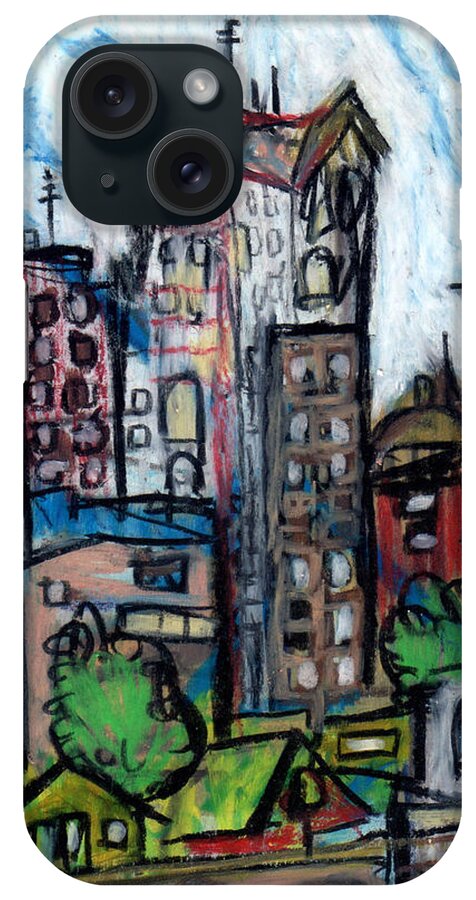 Painting iPhone Case featuring the painting River City II by Todd Peterson
