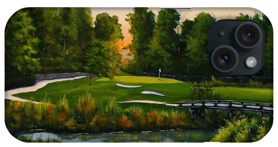 Golf iPhone Case featuring the painting River Course #16 by Jerry Walker