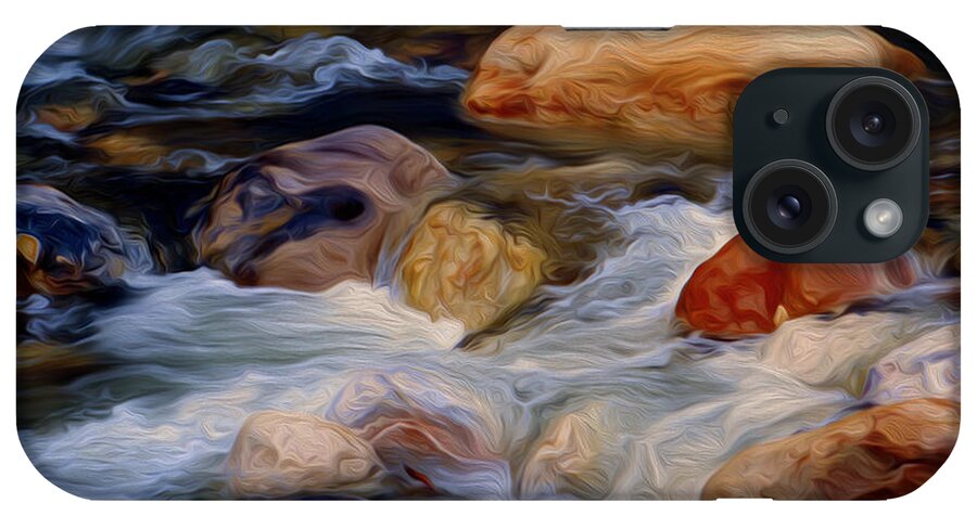 River iPhone Case featuring the digital art River Stones by Vincent Franco