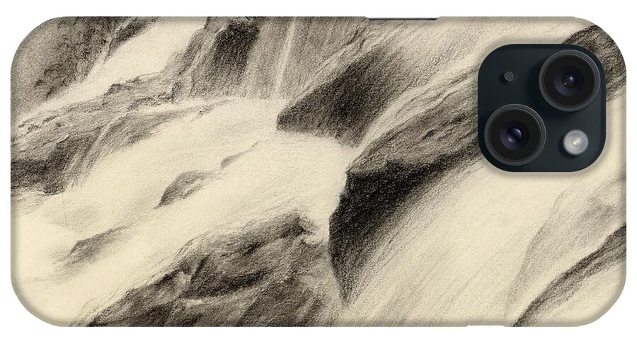 Drawing iPhone Case featuring the painting River Stream by Hailey E Herrera