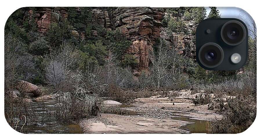 East Verde River iPhone Case featuring the photograph River View by Matalyn Gardner