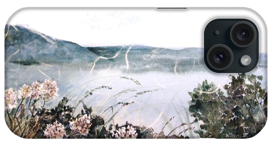 Watercolor Paining iPhone Case featuring the painting River View by Pamela Lee