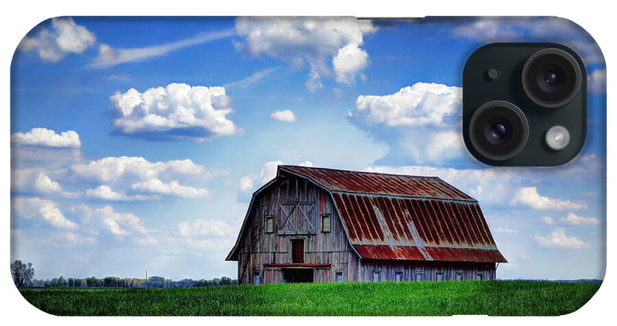 Barn iPhone Case featuring the photograph Riverbottom Barn Against the Sky by Cricket Hackmann
